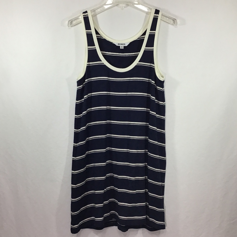 BB Dakota Blue/White Stripes Tank Dress